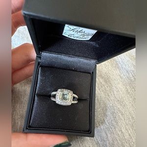 David Yurman Petit Albion prasiolite green ring size 6